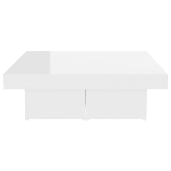 Coffee Table 90x90x28 cm Engineered Wood – High Gloss White