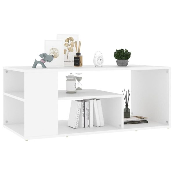 Coffee Table 100x50x40 cm Engineered Wood – White