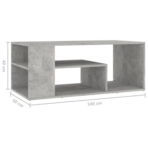 Coffee Table 100x50x40 cm Engineered Wood – Concrete Grey