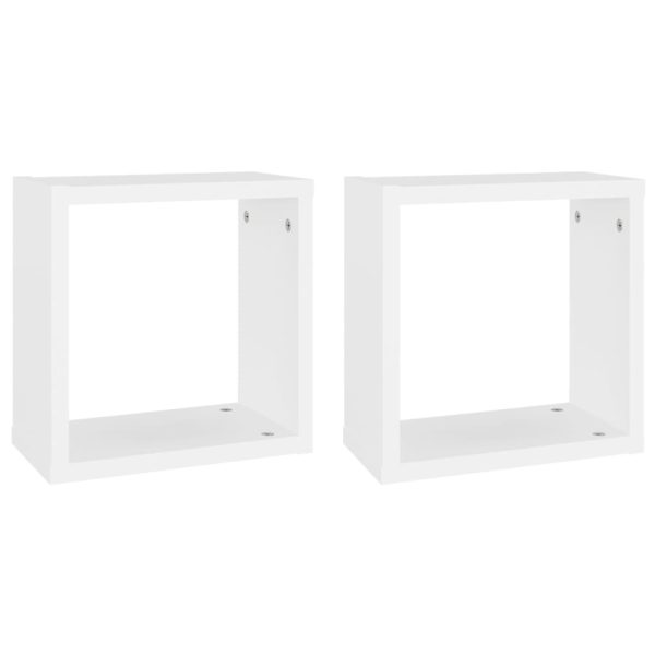 Wall Cube Shelves 2 pcs – 30x15x30 cm, White