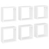 Wall Cube Shelves 6 pcs – 30x15x30 cm, White