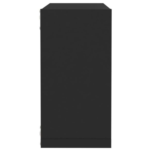 Wall Cube Shelves 2 pcs – 30x15x30 cm, Black