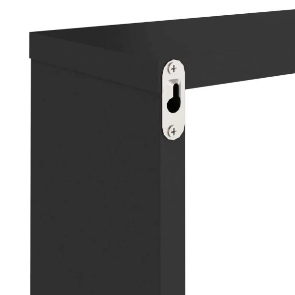 Wall Cube Shelves 6 pcs – 30x15x30 cm, Black