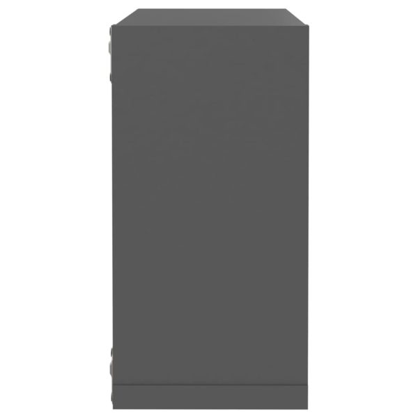 Wall Cube Shelves 6 pcs – 30x15x30 cm, Grey
