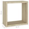 Wall Cube Shelves 2 pcs – 30x15x30 cm, Sonoma oak