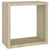 Wall Cube Shelves 4 pcs – 30x15x30 cm, Sonoma oak