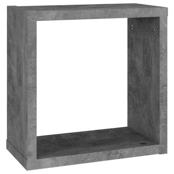 Wall Cube Shelves 4 pcs – 30x15x30 cm, Concrete Grey