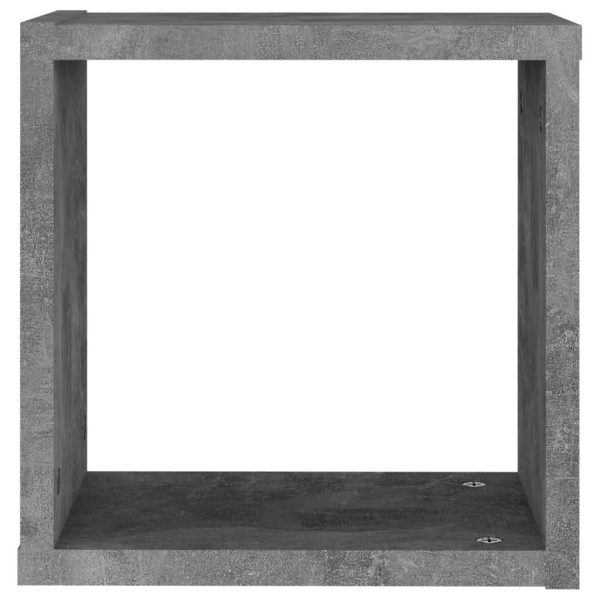 Wall Cube Shelves 6 pcs – 30x15x30 cm, Concrete Grey