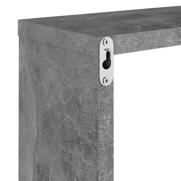Wall Cube Shelves 6 pcs – 30x15x30 cm, Concrete Grey