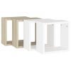 Wall Cube Shelves 4 pcs – 30x15x30 cm, White and Sonoma Oak