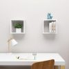 Wall Cube Shelves 2 pcs – 30x15x30 cm, High Gloss White