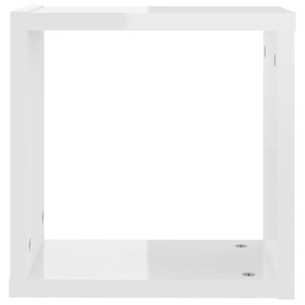 Wall Cube Shelves 4 pcs – 30x15x30 cm, High Gloss White