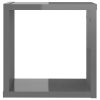 Wall Cube Shelves 6 pcs – 30x15x30 cm, High Gloss Grey
