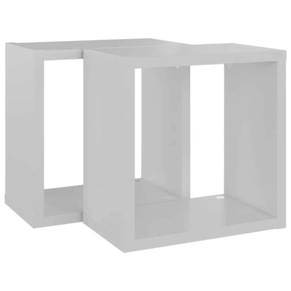 Wall Cube Shelves 2 pcs – 26x15x26 cm, White