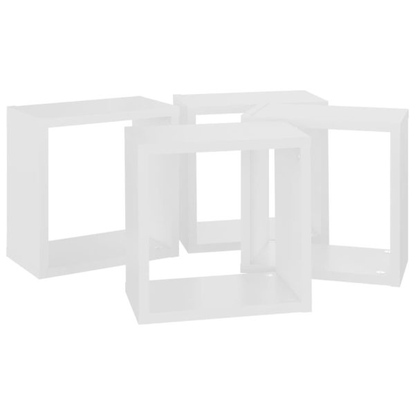 Wall Cube Shelves 4 pcs – 26x15x26 cm, White