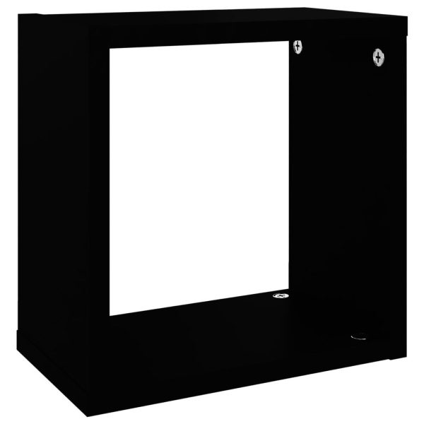 Wall Cube Shelves 2 pcs – 26x15x26 cm, Black