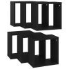 Wall Cube Shelves 6 pcs – 26x15x26 cm, Black