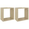 Wall Cube Shelves 2 pcs – 26x15x26 cm, Sonoma oak