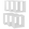 Wall Cube Shelves 6 pcs – 26x15x26 cm, High Gloss White