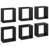 Wall Cube Shelves 6 pcs – 26x15x26 cm, High Gloss Black