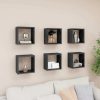 Wall Cube Shelves 6 pcs – 26x15x26 cm, High Gloss Grey