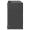 Wall Cube Shelves 6 pcs – 26x15x26 cm, High Gloss Grey