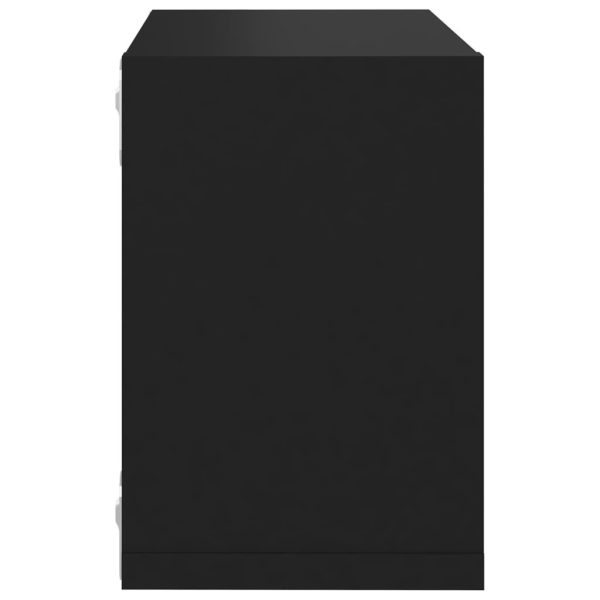 Wall Cube Shelves 2 pcs – 22x15x22 cm, Black