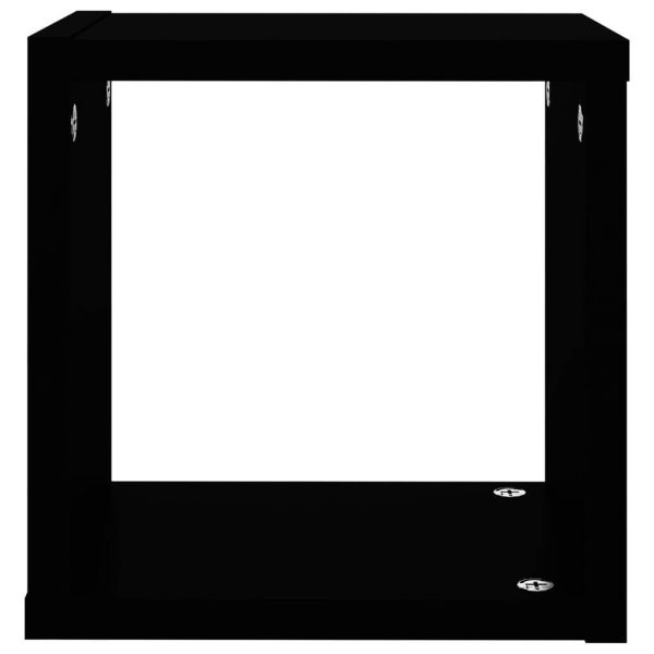 Wall Cube Shelves 4 pcs – 22x15x22 cm, Black