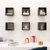 Wall Cube Shelves 6 pcs – 22x15x22 cm, Black