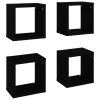 Wall Cube Shelves 4 pcs – 22x15x22 cm, Grey