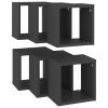 Wall Cube Shelves 6 pcs – 22x15x22 cm, Grey