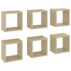 Wall Cube Shelves 6 pcs – 22x15x22 cm, Sonoma oak
