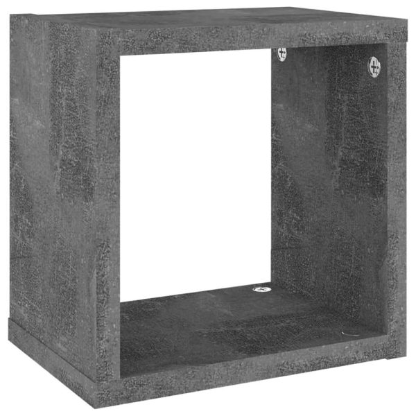Wall Cube Shelves 4 pcs – 22x15x22 cm, Concrete Grey