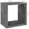 Wall Cube Shelves 6 pcs – 22x15x22 cm, Concrete Grey