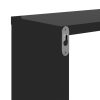 Wall Cube Shelves 2 pcs – 22x15x22 cm, High Gloss Black