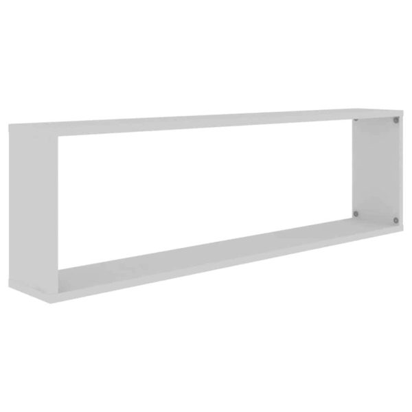 Wall Cube Shelves 2 pcs – 100x15x30 cm, White
