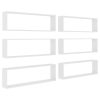 Wall Cube Shelves 6 pcs – 100x15x30 cm, White
