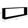 Wall Cube Shelves 2 pcs – 100x15x30 cm, Black