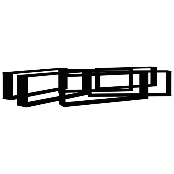 Wall Cube Shelves 6 pcs – 100x15x30 cm, Black