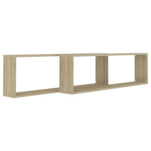 Wall Cube Shelves 2 pcs – 100x15x30 cm, Sonoma oak