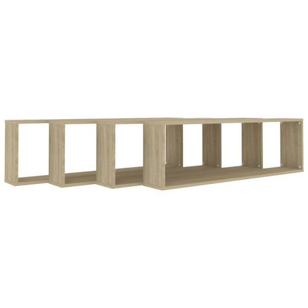 Wall Cube Shelves 4 pcs – 100x15x30 cm, Sonoma oak