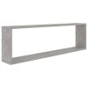 Wall Cube Shelves 6 pcs – 100x15x30 cm, Concrete Grey