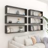 Wall Cube Shelves 6 pcs – 100x15x30 cm, High Gloss Black