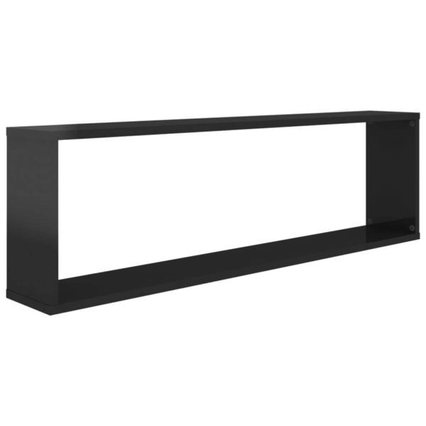 Wall Cube Shelves 6 pcs – 100x15x30 cm, High Gloss Grey