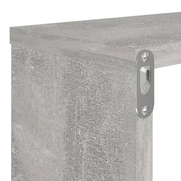 Wall Cube Shelves 2 pcs – 80x15x26.5 cm, Concrete Grey