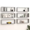 Wall Cube Shelves 6 pcs – 80x15x26.5 cm, Concrete Grey
