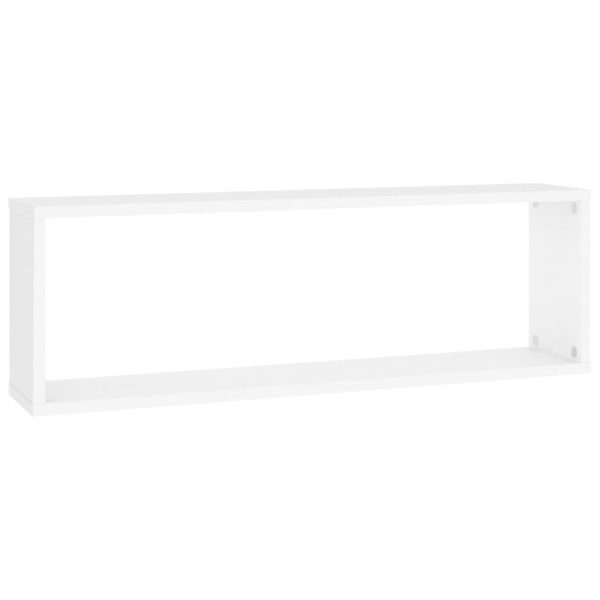 Wall Cube Shelves 4 pcs – 80x15x26.5 cm, White and Sonoma Oak