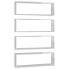 Wall Cube Shelves 4 pcs – 80x15x26.5 cm, High Gloss White