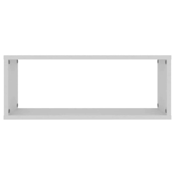 Wall Cube Shelves 2 pcs – 60x15x23 cm, White