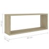 Wall Cube Shelves 2 pcs – 60x15x23 cm, Sonoma oak